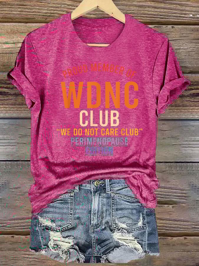 Women's  Retro Funny Proud Member Of Club Menopause Perimenopause Print T-Shirt