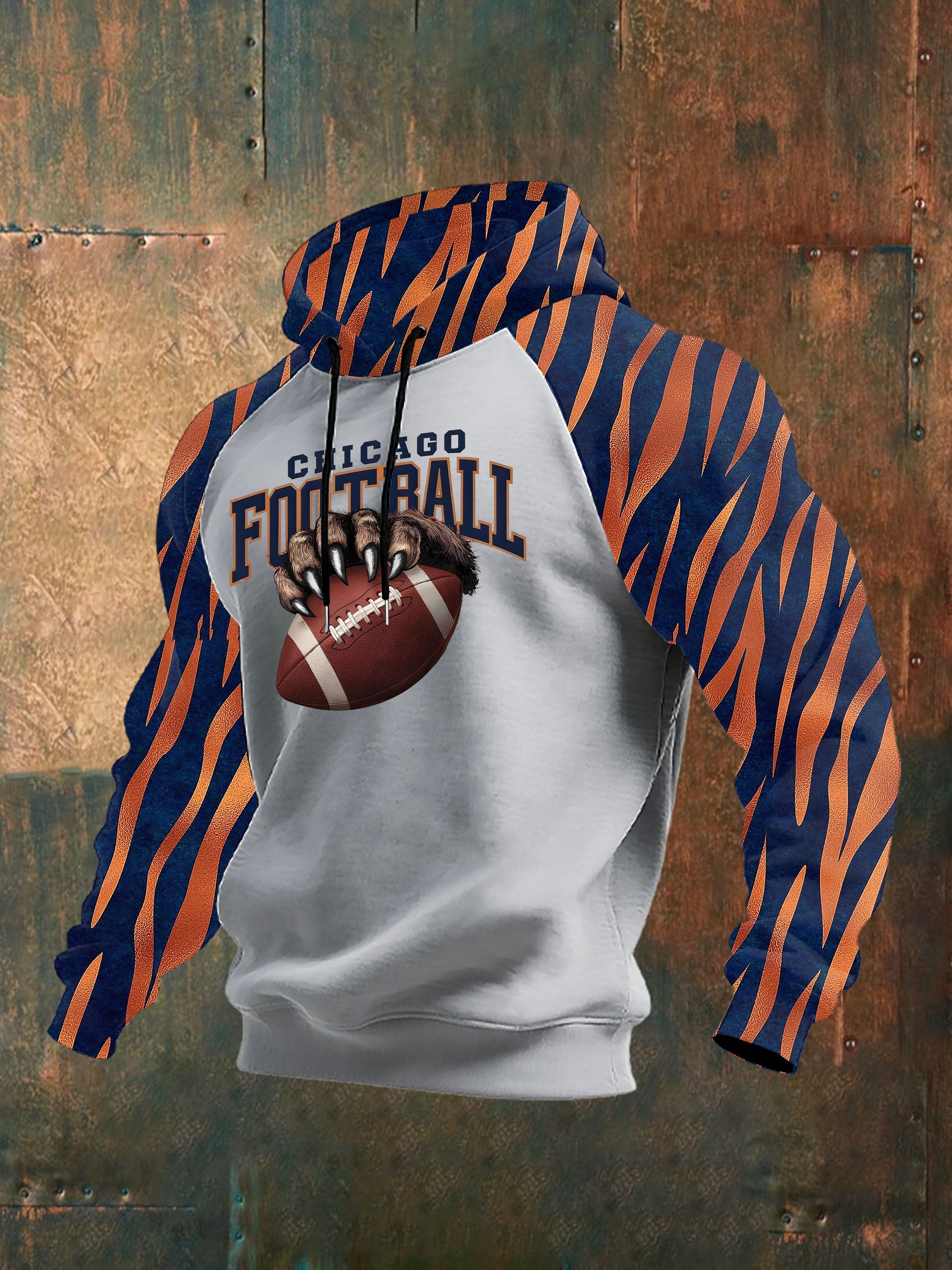 Men's rugby print hoodie