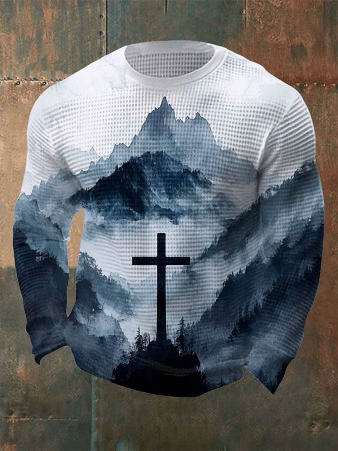 🔥Buy 3 Get 15% Off🔥Men's Faith Print Waffle T-shirt