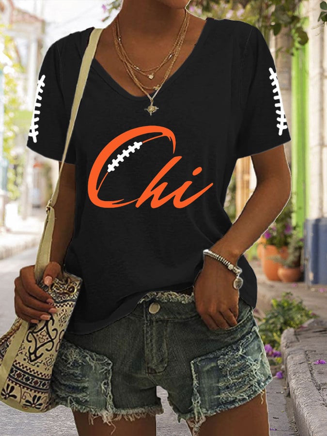 Women's Football Print T-Shirt