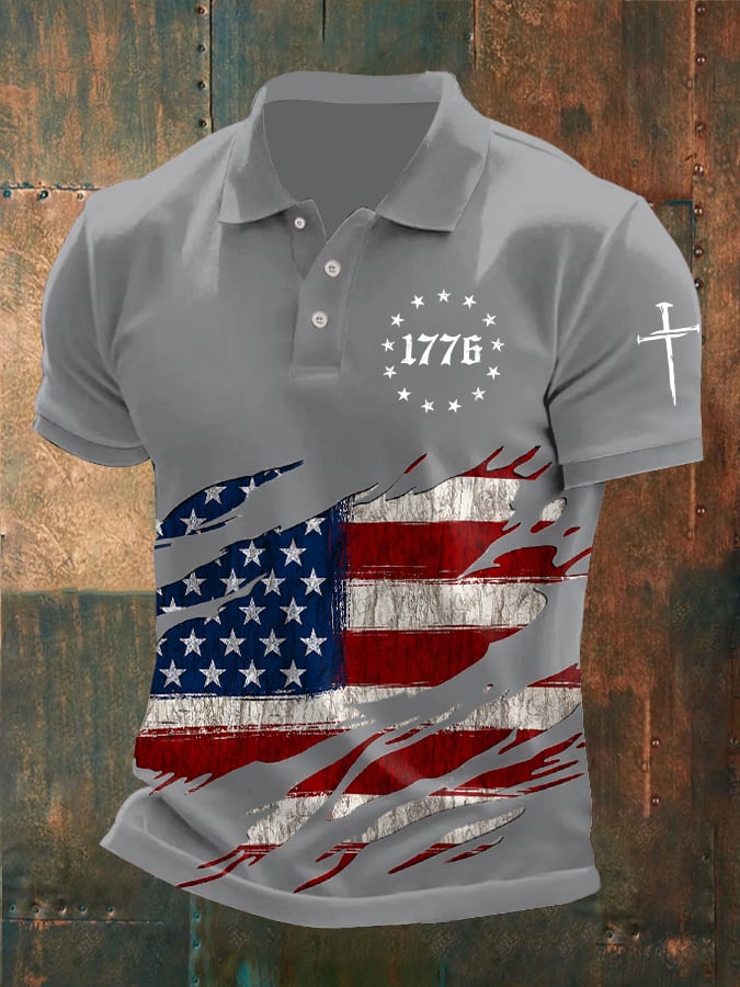 🔥Buy 3 Get 15% Off🔥Men's Faith Cross Printed Casual POLO Shirt