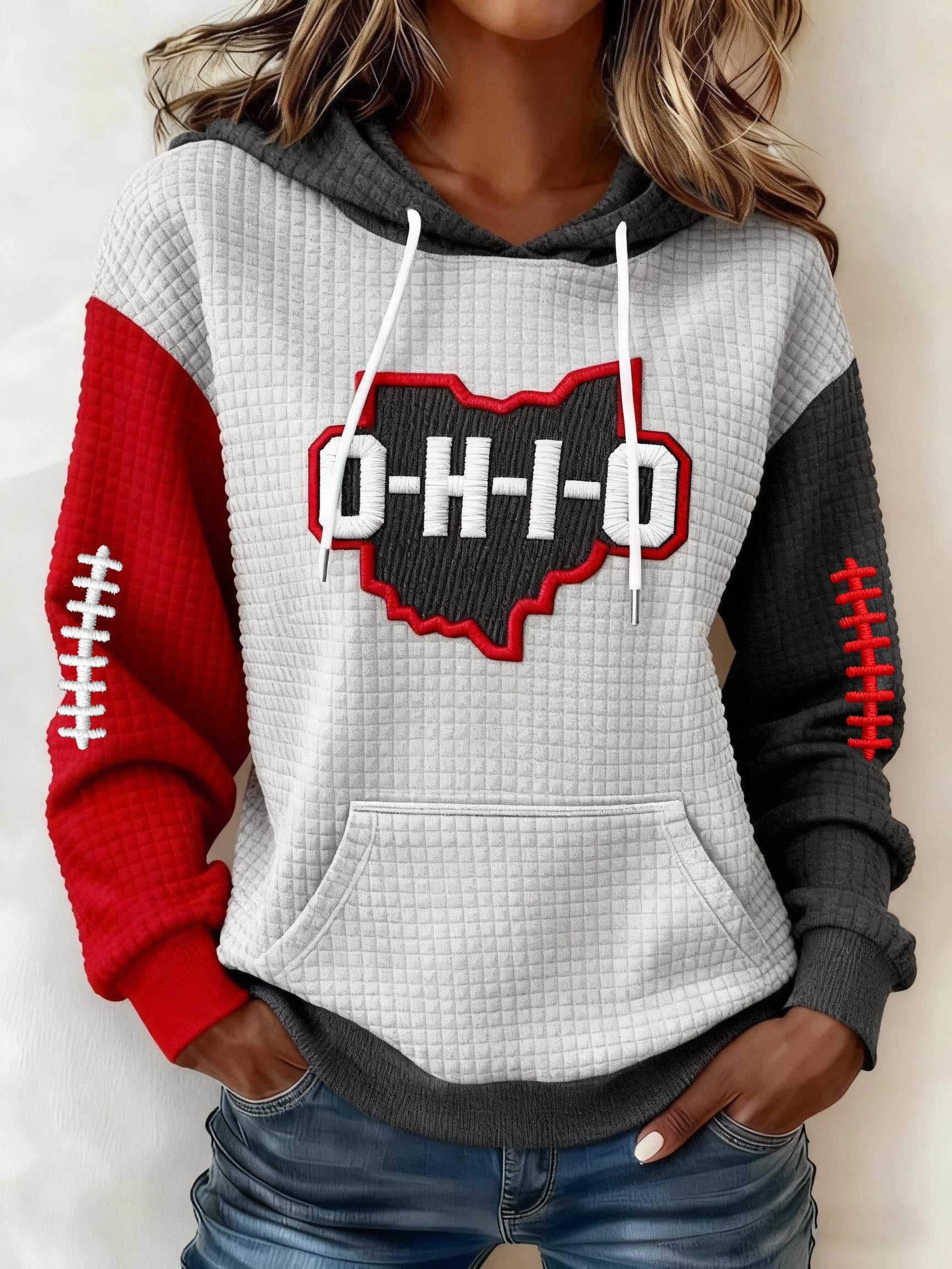 Women's Football Print Long Sleeve Sweatshirt