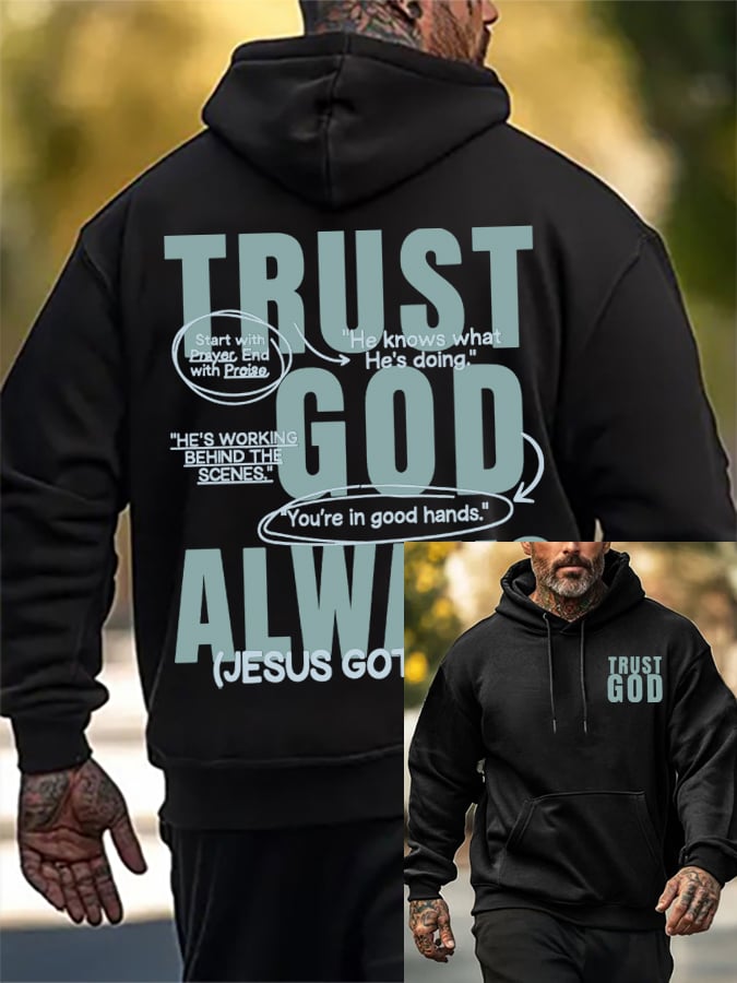 Men's Always Trust in God Faith Print Sweatshirt