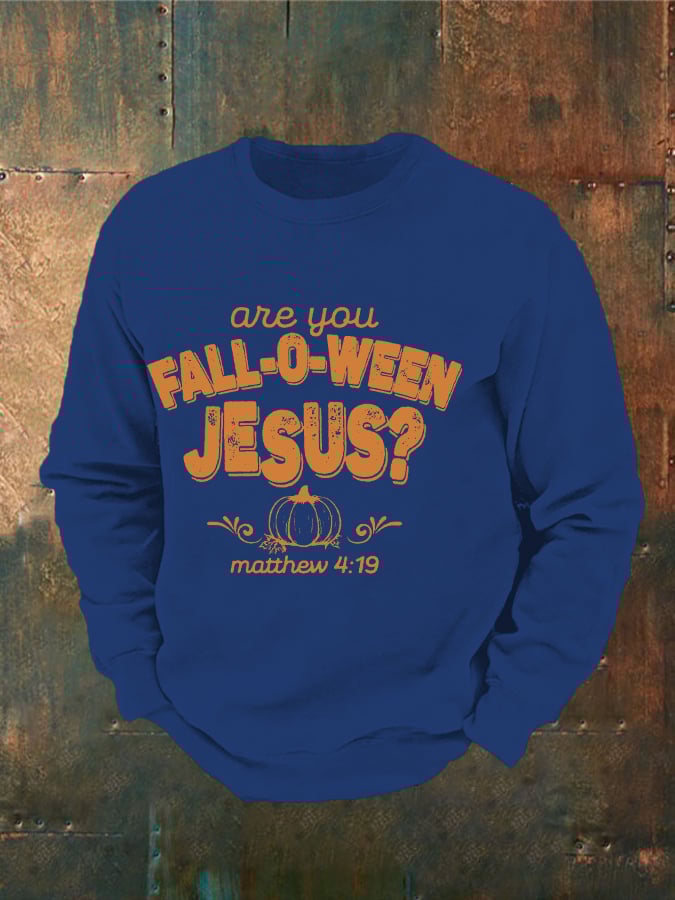 🔥Buy 3 Get 15% Off🔥Men's Are You Fall-O-Ween Jesus Print Casual Sweatshirt