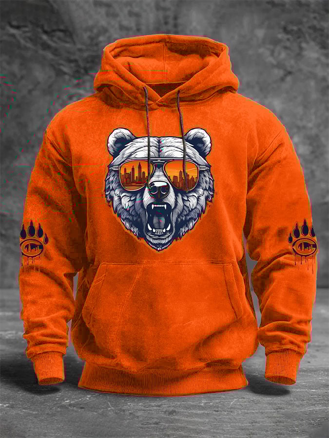 Men's Rugby Print Long Sleeve Hoodie