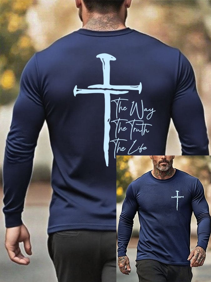 🔥Buy 3 Get 15% Off🔥Men's The Way The Truth The Life Print T-Shirt