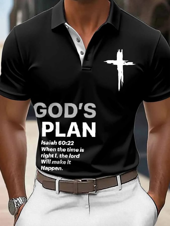 🔥Buy 3 Get 15% Off🔥Men's God's Plan Faith  Print Polo Shirt
