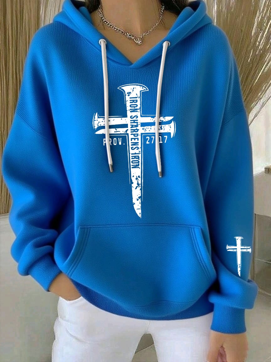 Women's Faith Print Casual Hoodie
