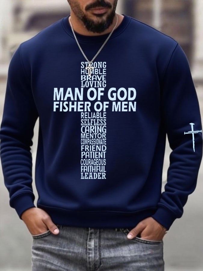 🔥Buy 3 Get 15% Off🔥Men'S Faith Cross Print Casual Sweatshirt