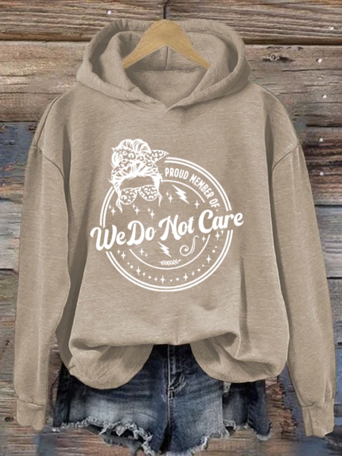 Women's  Retro Funny Proud Member Of Club We Do Not Care Menopause Perimenopause Print  Hoodie