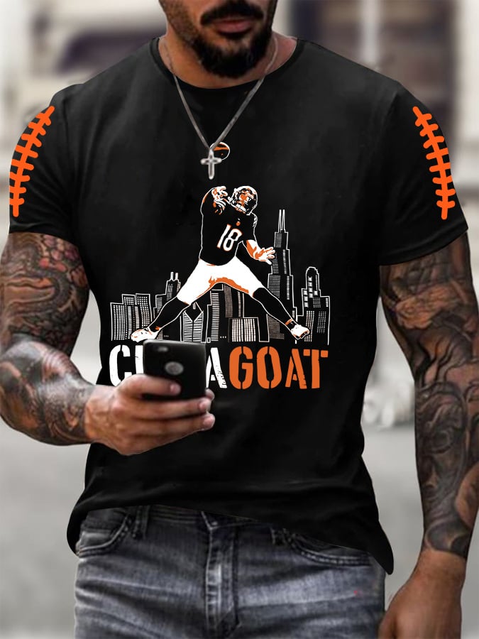 Men's Football Print Casual T-shirt