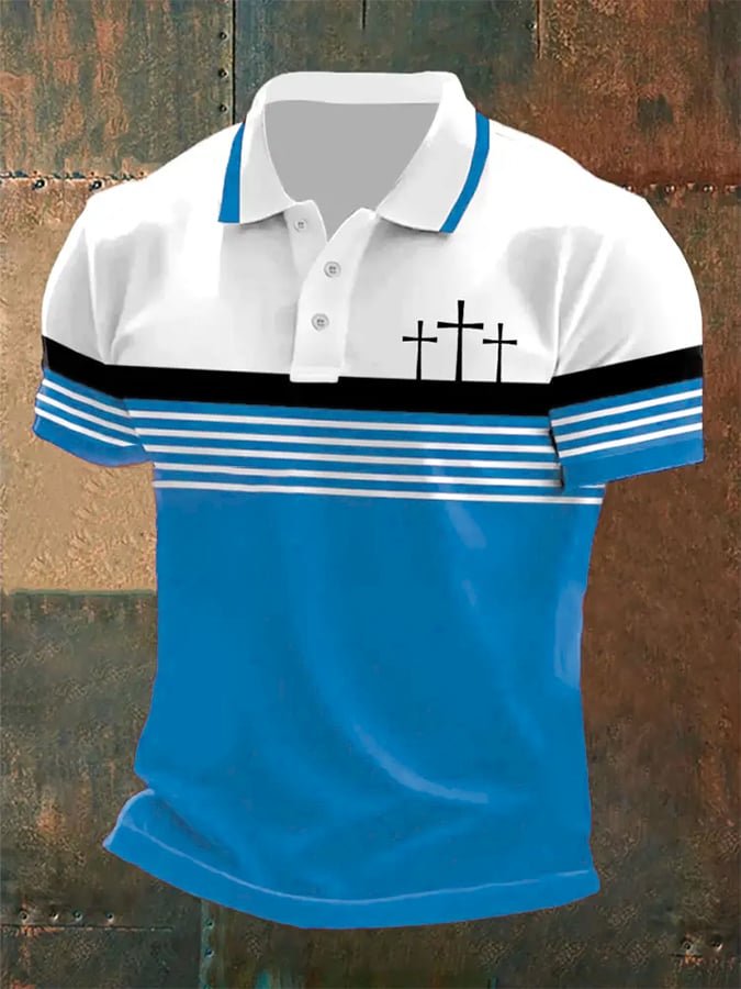 🔥Buy 3 Get 15% Off🔥Men's Retro Faith  Casual Printed Polo Shirt