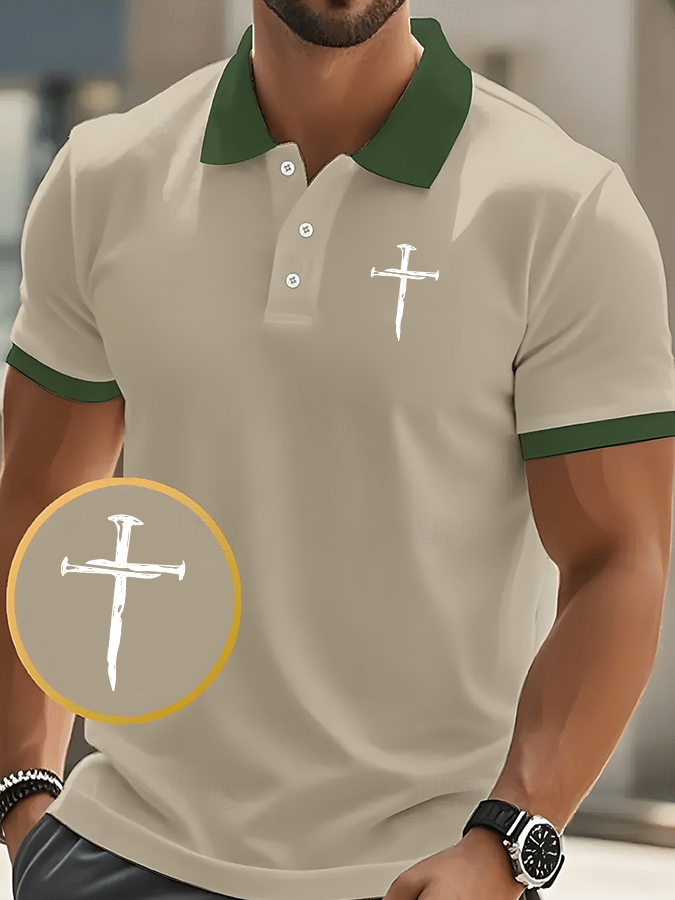 🔥Buy 3 Get 15% Off🔥Men's Faith Printed Casual Polo Shirt