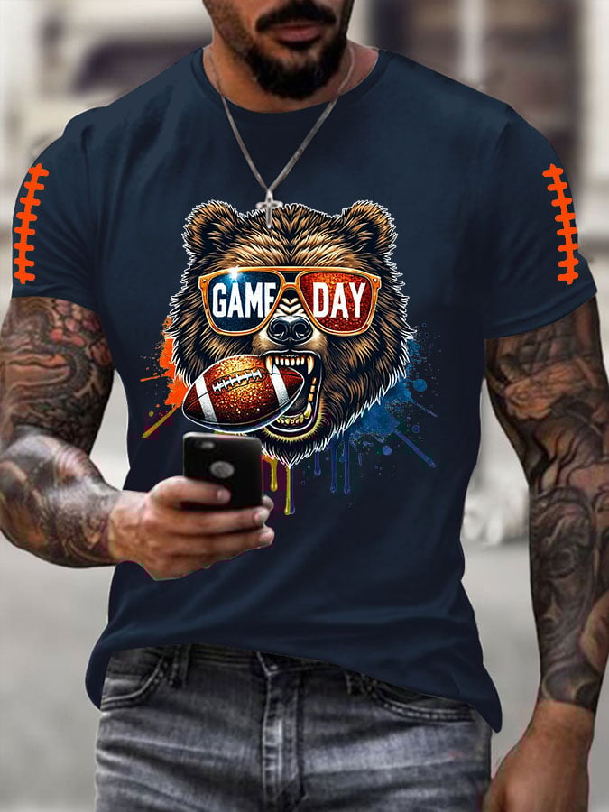 Men's Football Print Casual T-Shirt