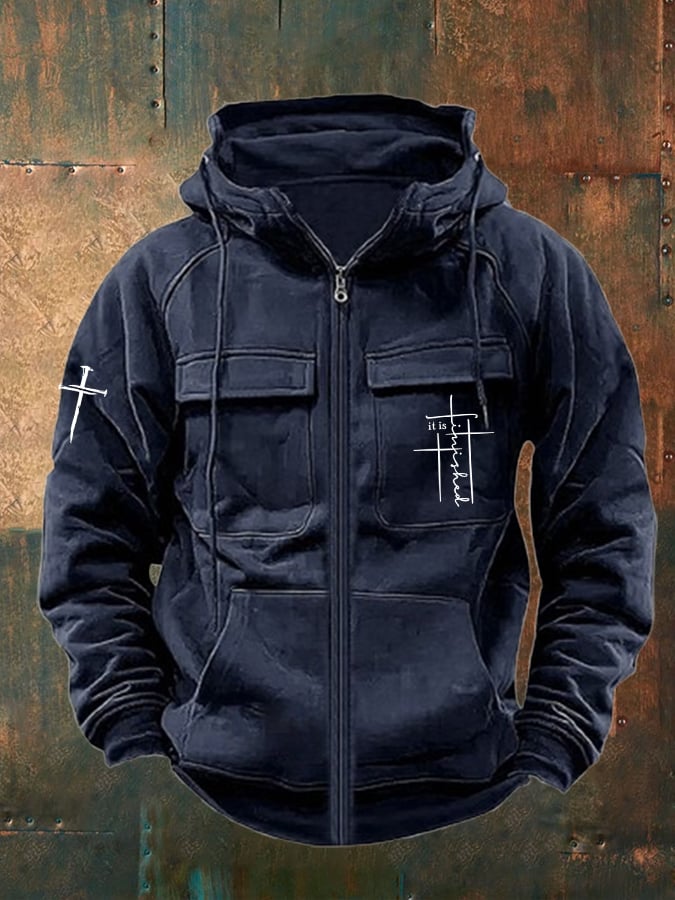 🔥Buy 3 Get 15% Off🔥Men'S It Is Finished Print  Multi-Pocket Jacket