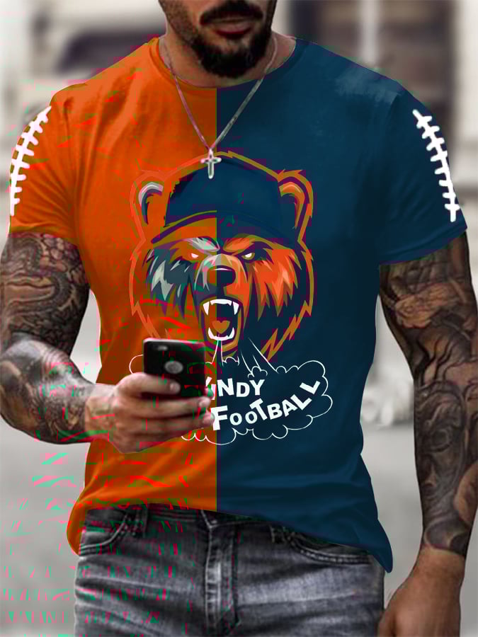 Men's Football Print Casual T-Shirt