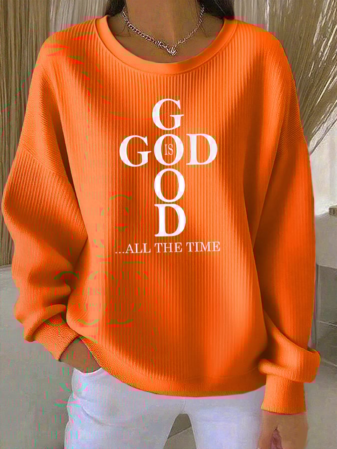 Women's Casual Faith Textured Sweatshirt