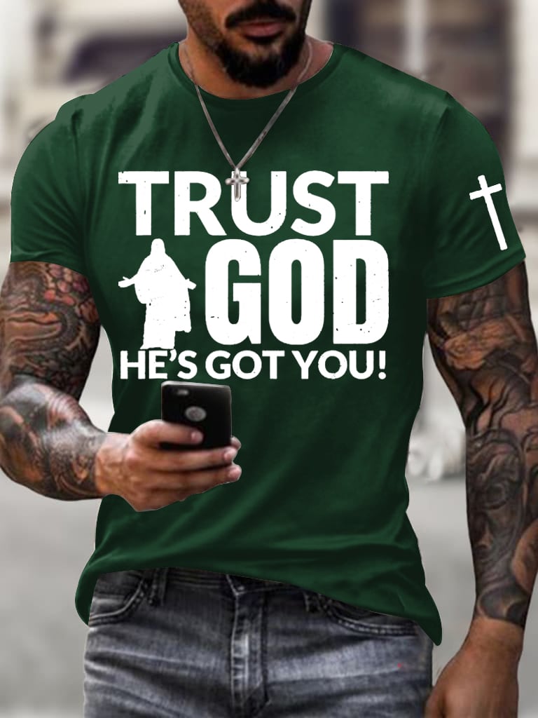 Men's Trust God Always  Faith Print T-Shirt