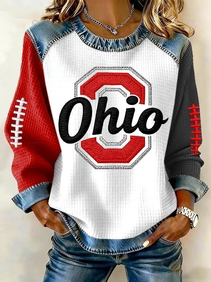 Women's Football Print Casual Sweatshirt