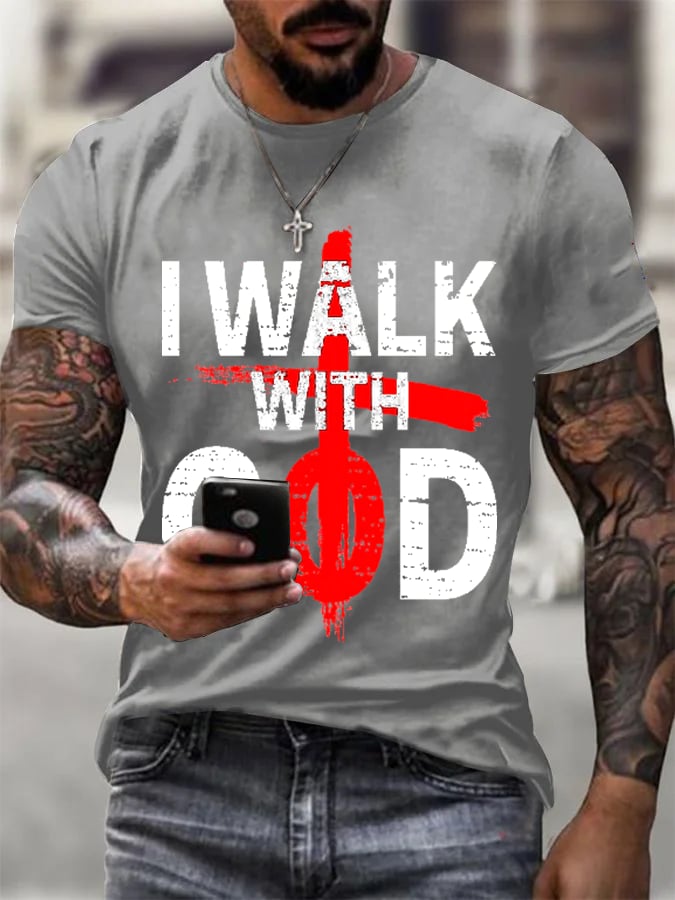 🔥Buy 3 Get 15% Off🔥Men's My Walk with God  T-shirt