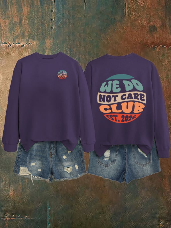 Women's  Retro Funny Proud Member Of Club We Do Not Care Menopause Perimenopause Print   Sweatshirt