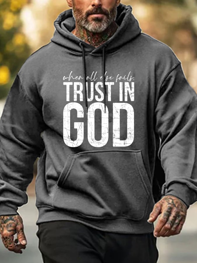 Men's Always Trust in God Faith Print Sweatshirt