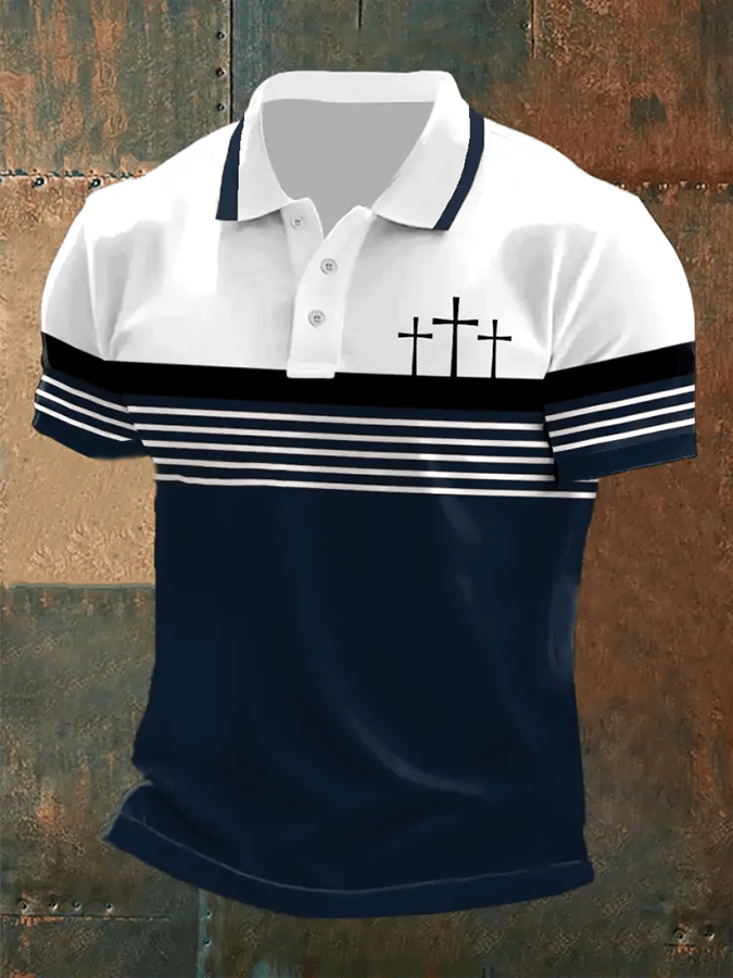 🔥Buy 3 Get 15% Off🔥Men's Retro Faith  Casual Printed Polo Shirt