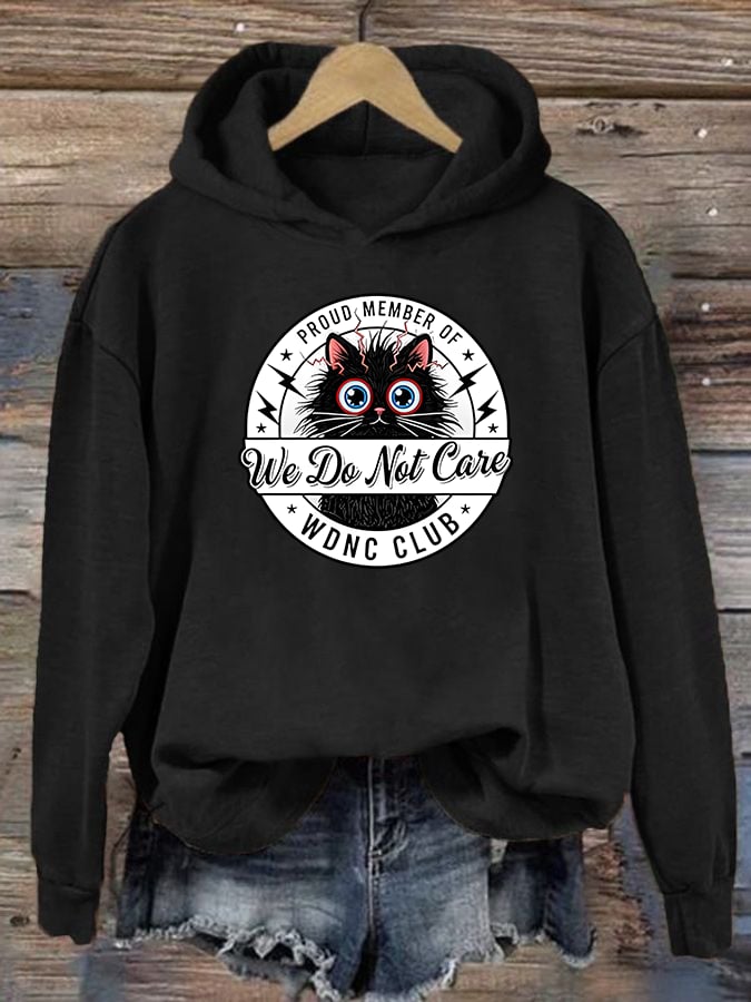 Women's  Retro Funny Proud Member Of Club We Do Not Care Menopause Perimenopause Print  Hoodie