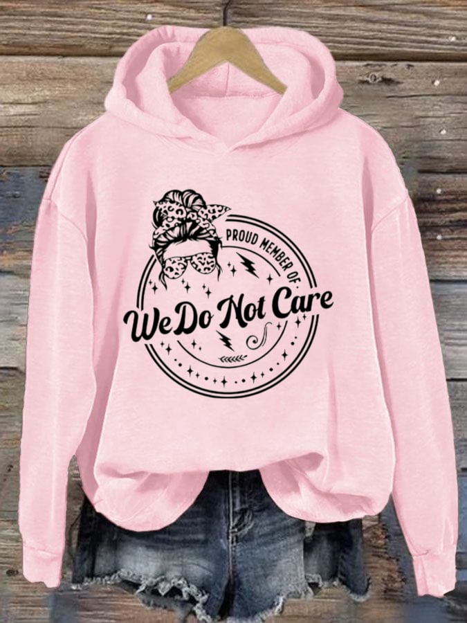 Women's  Retro Funny Proud Member Of Club We Do Not Care Menopause Perimenopause Print  Hoodie