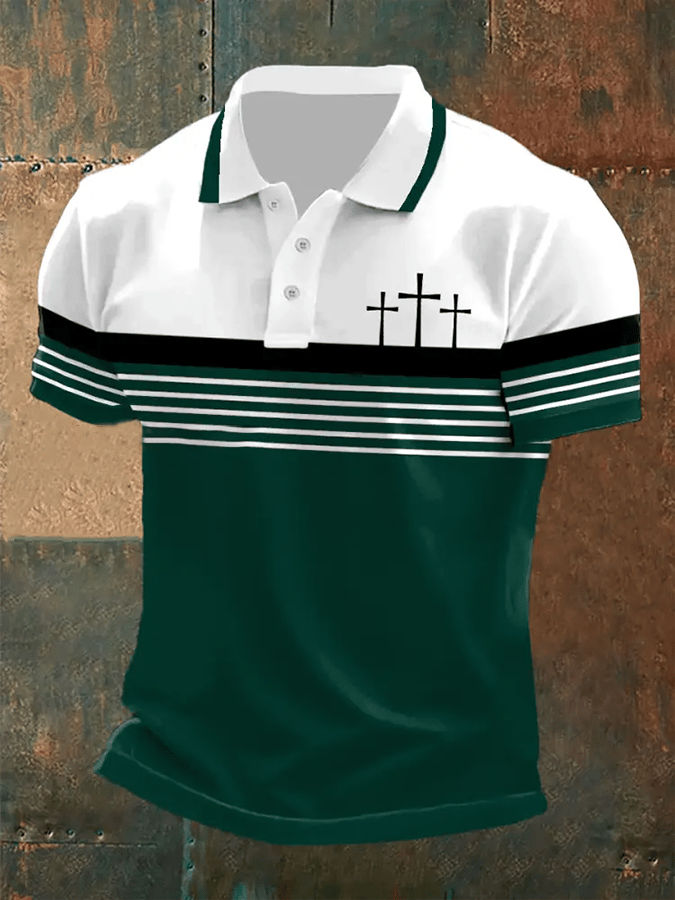 🔥Buy 3 Get 15% Off🔥Men's Retro Faith  Casual Printed Polo Shirt
