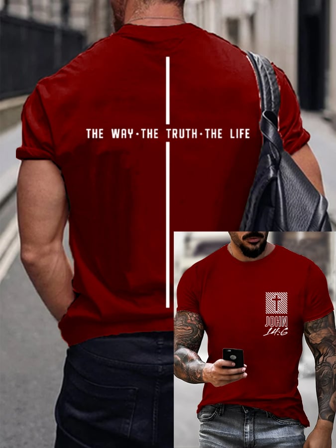 🔥Buy 3 Get 15% Off🔥Men's Vintage Faith The Way The Truth The Life Print T-Shirt