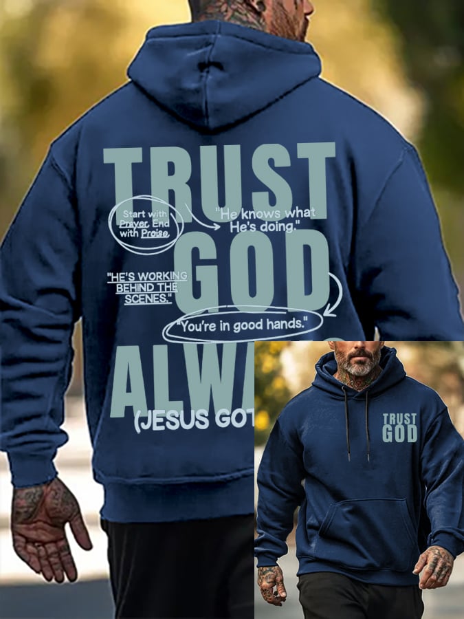Men's Always Trust in God Faith Print Sweatshirt