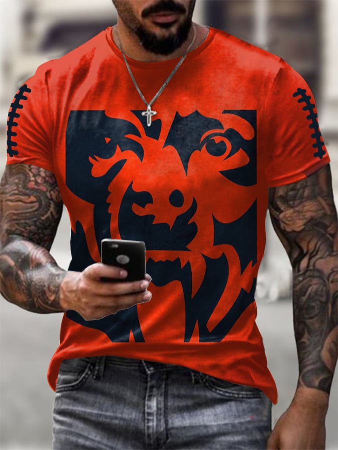 Men's Football Print Casual T-shirt