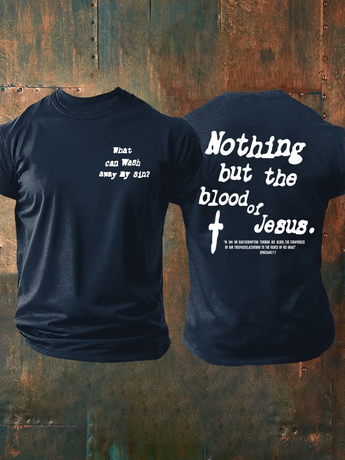 🔥Buy 3 Get 15% Off🔥Only The Blood Of Jesus Print Unisex Oversized Printed T-Shirt