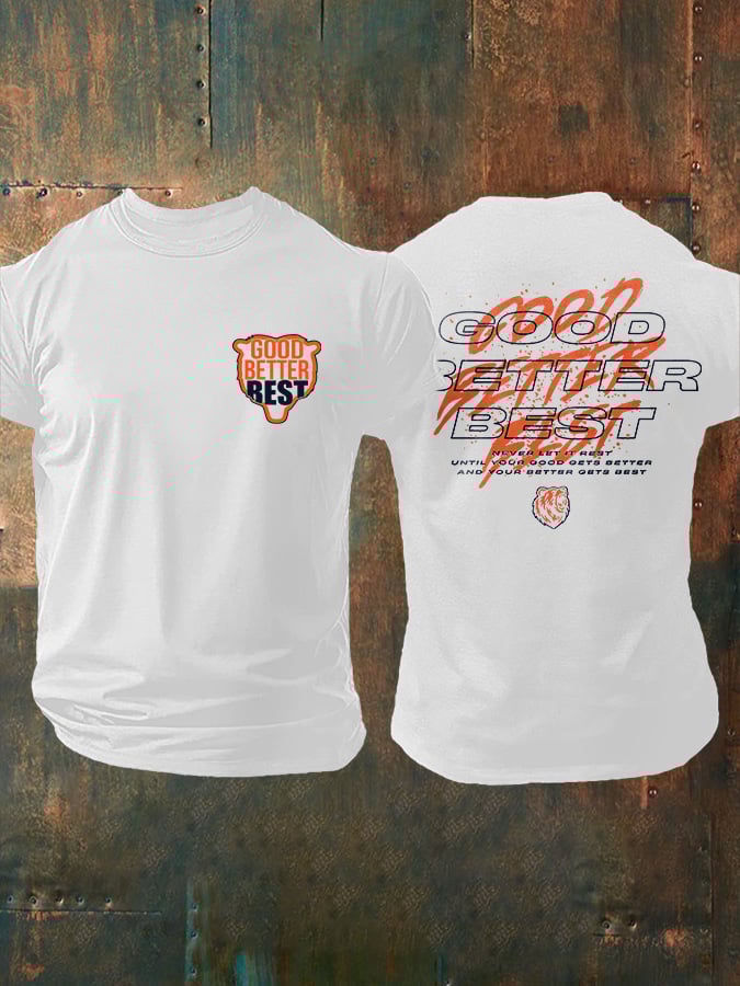 Men's Retro Good Better Best Print T-Shirt