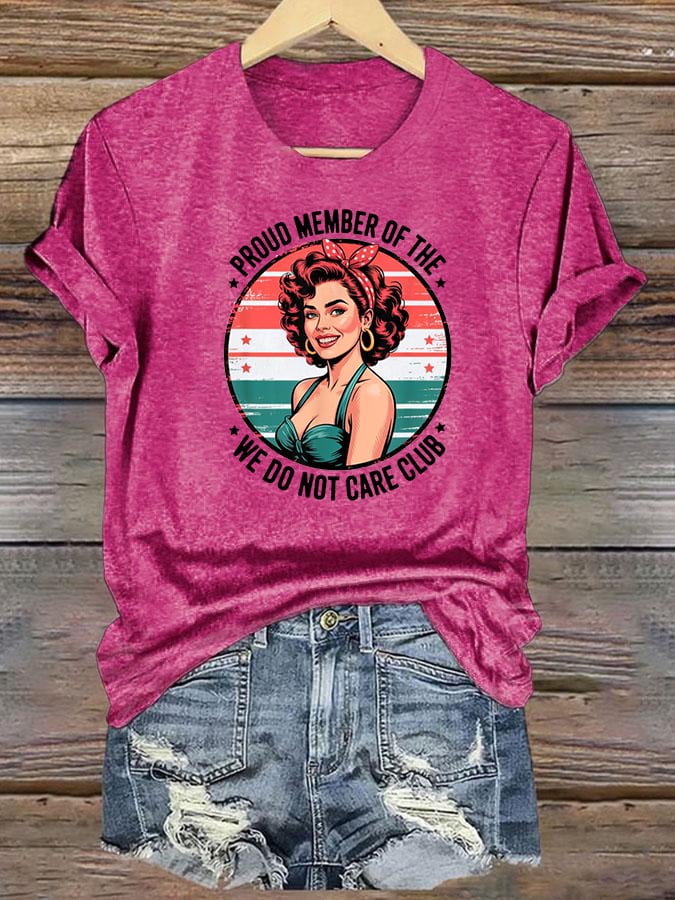 Women's  Retro Funny Proud Member Of Club Menopause Perimenopause Print T-Shirt