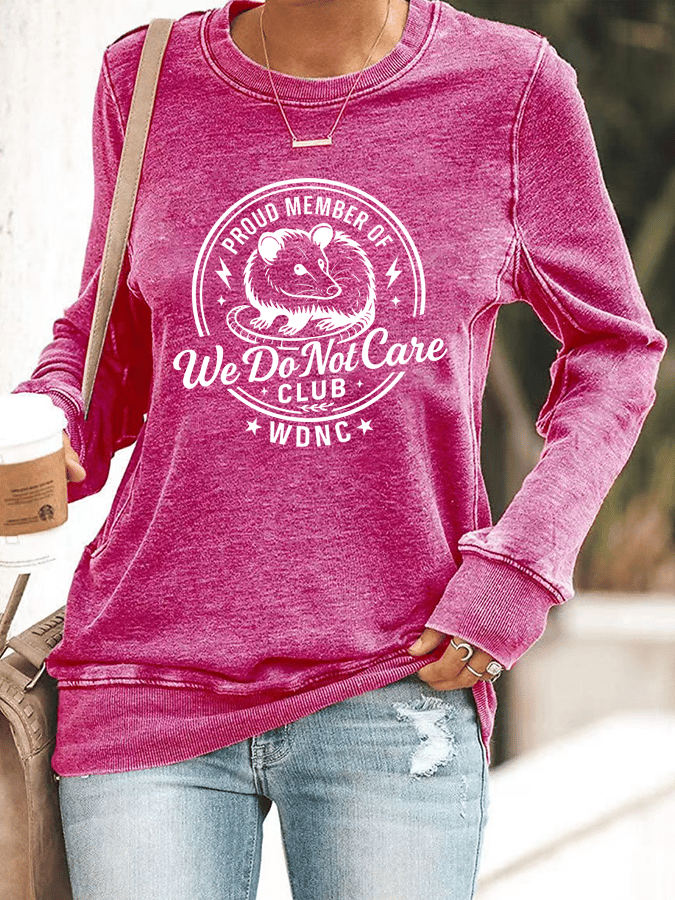 Women's  Retro Funny Proud Member Of  Club We Do Not Care Menopause Perimenopause Print  Knitted Tops