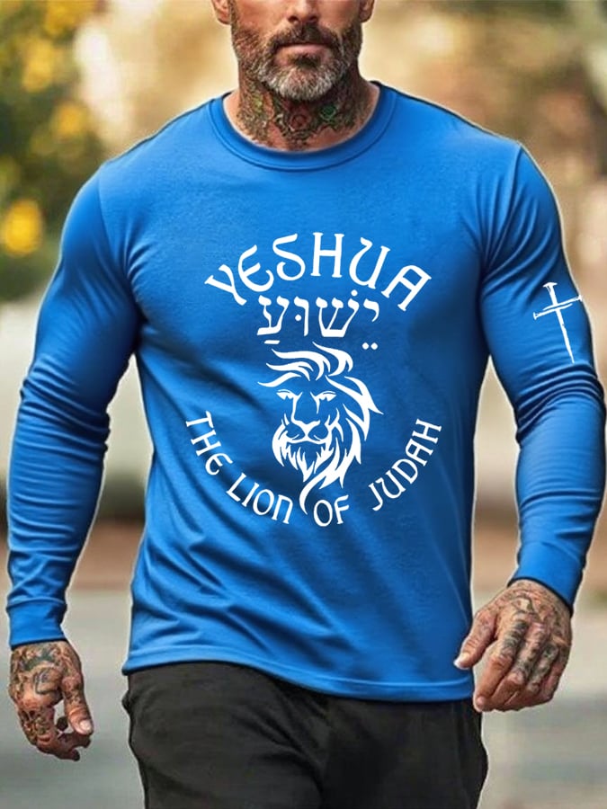 🔥Buy 3 Get 15% Off🔥Men's Retro Faith Cross Print Crew Neck T-Shirt