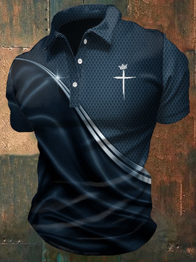 🔥Buy 3 Get 15% Off🔥Men's Casual Christian Print Polo Shirt
