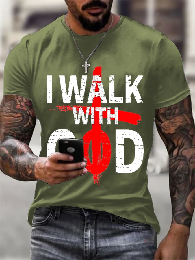 🔥Buy 3 Get 15% Off🔥Men's My Walk with God  T-shirt