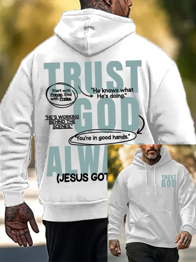 Men's Always Trust in God Faith Print Sweatshirt