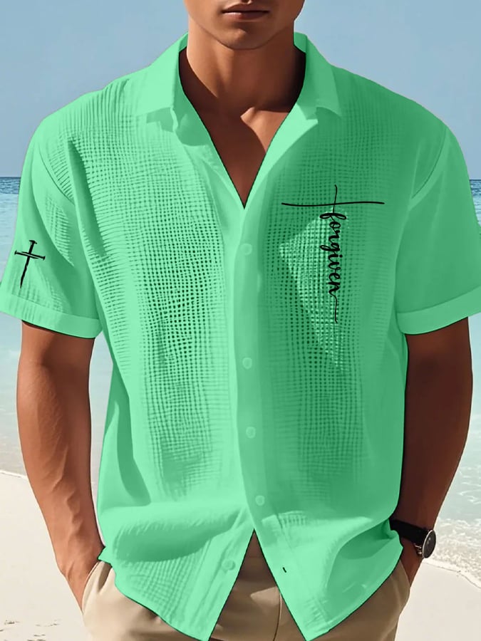 🔥Buy 3 Get 15% Off🔥Men's Faith Print Waffle Shirt