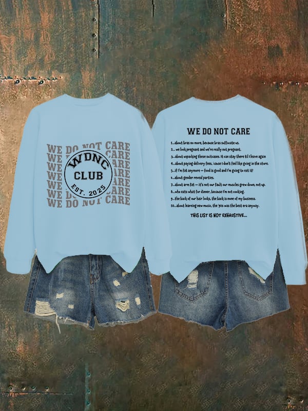 Women's  Retro Funny Proud Member Of Club We Do Not Care Menopause Perimenopause Print   Sweatshirt