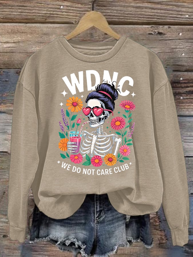 Women's Retro Funny Proud Member Of Club We Do Not Care Menopause Perimenopause Print Sweatshirt