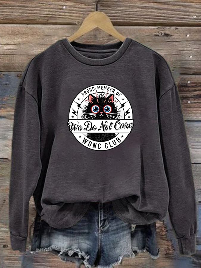 Women's  Retro Funny Proud Member Of Club We Do Not Care Menopause Perimenopause Print Sweatshirt