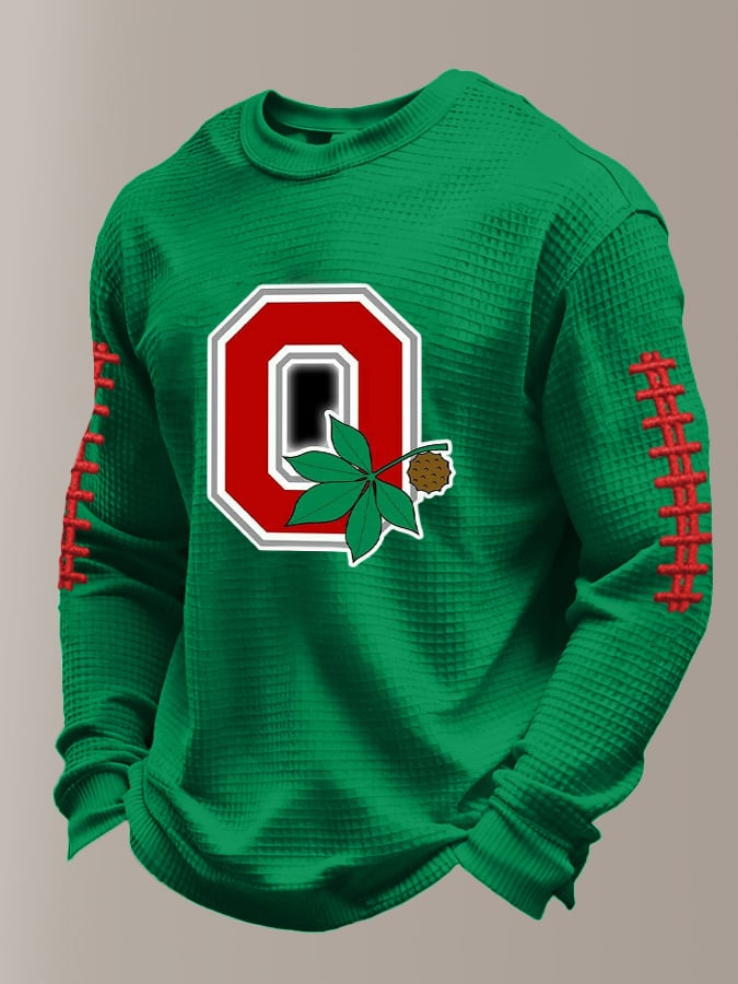 Men's Rugby Print Casual Long-Sleeved Top