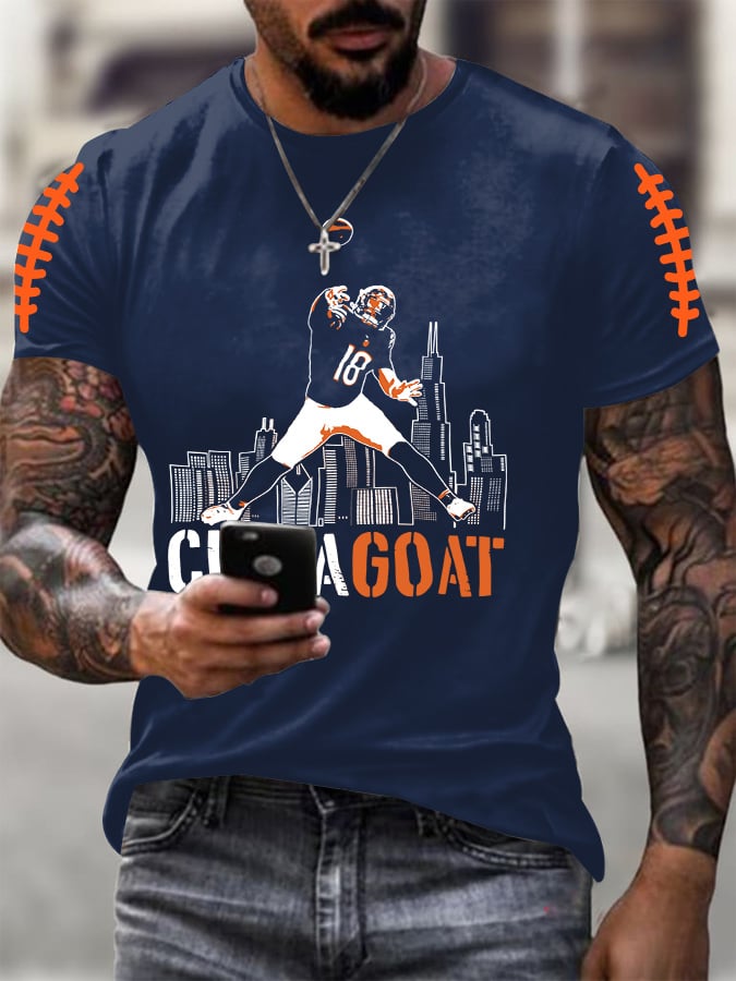 Men's Football Print Casual T-shirt