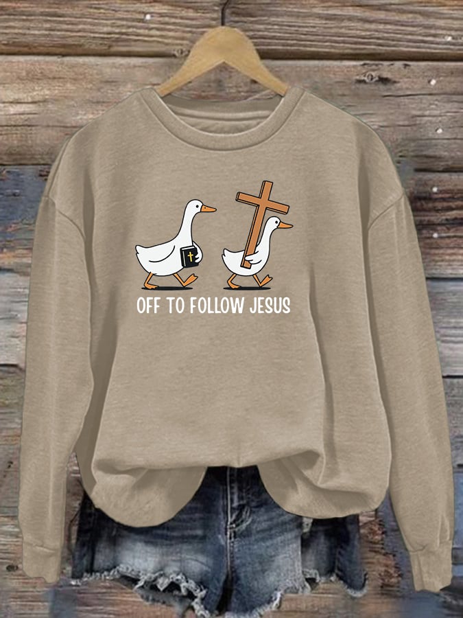 Women's   OFF TO FOLLOW JESUS  printed Sweatshirt