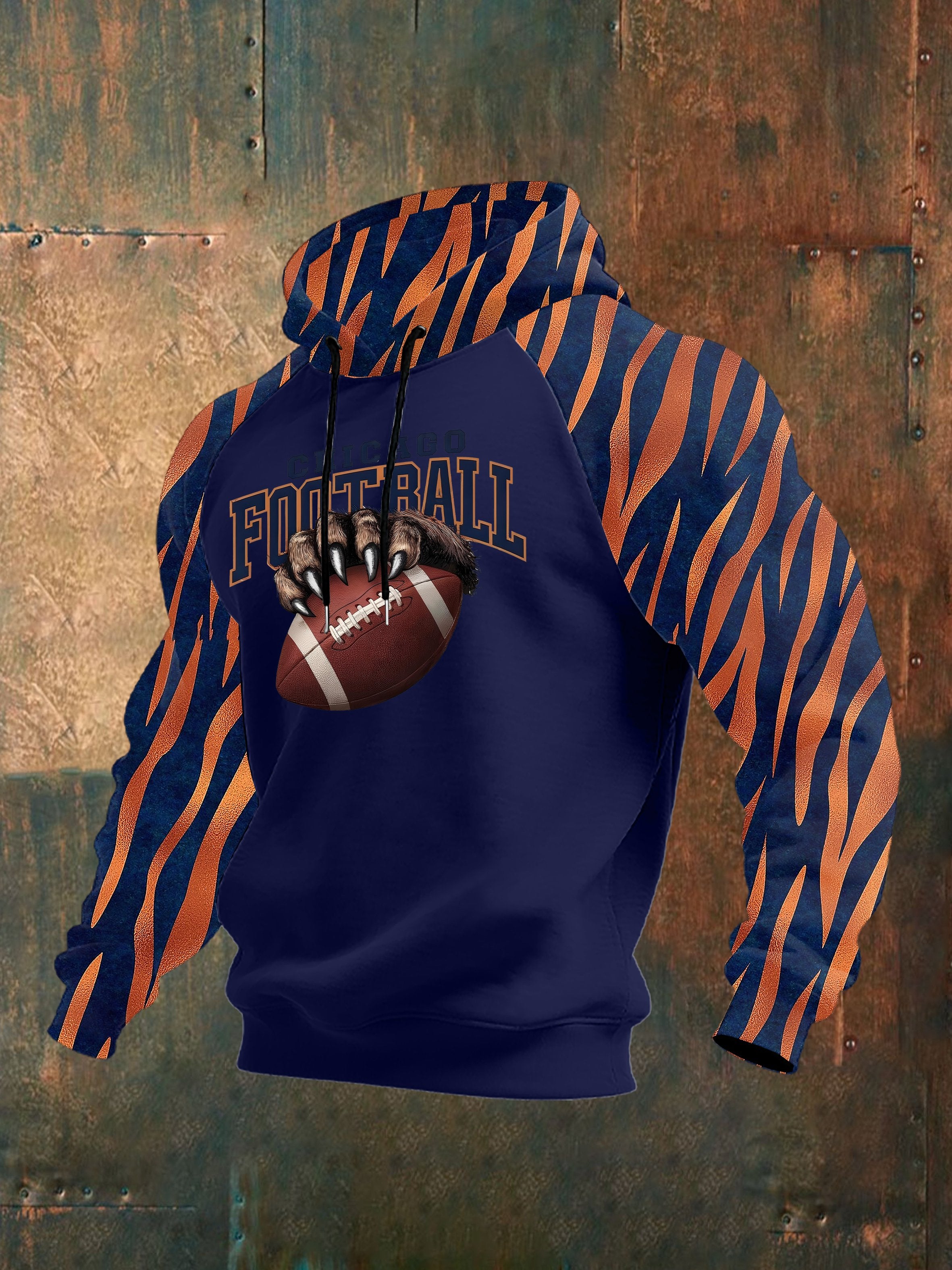 Men's rugby print hoodie