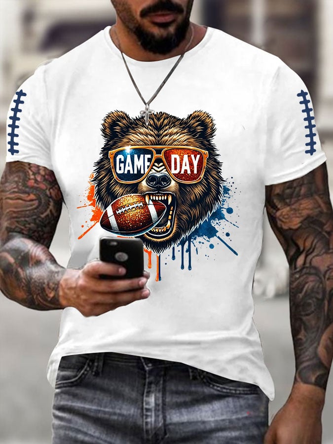 Men's Football Print Casual T-Shirt